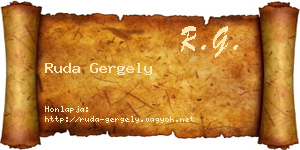 Ruda Gergely névjegykártya